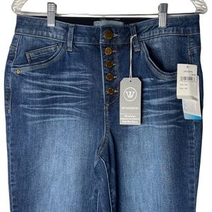 Wit & Wisdom Button Up High Rise Skinny Cuffed Denim Jean